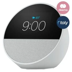 Amazon Echo Spot Smart Alarm Clock With Vibrant Sound + Alexa - Glacier White